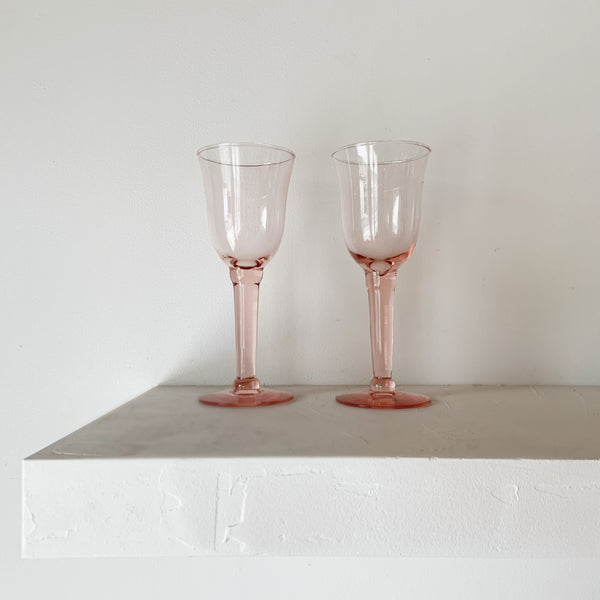 Pink wine glasses