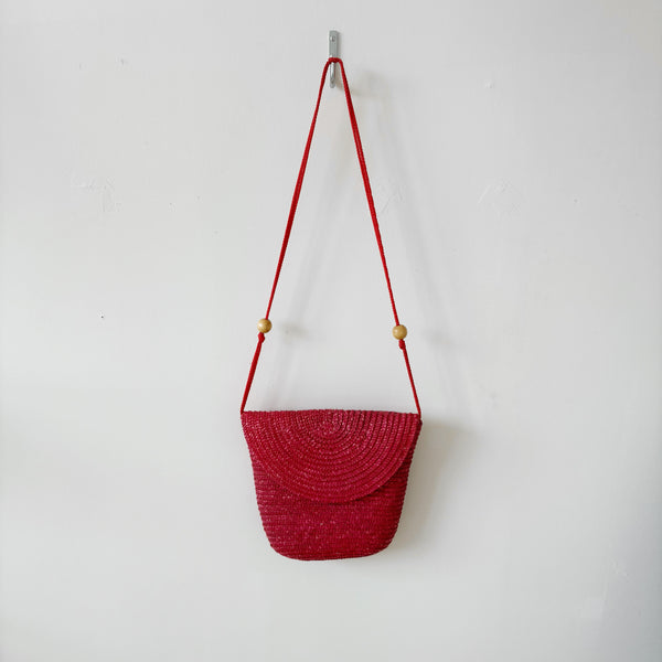 Woven red purse