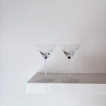 Frosted stem martini glasses