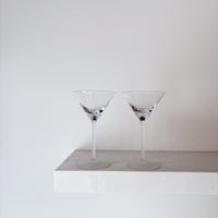 Frosted stem martini glasses