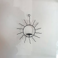 Metal sun candle holder