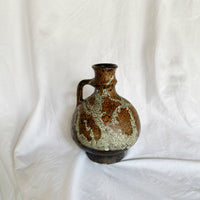 Vintage stoneware vase with handle