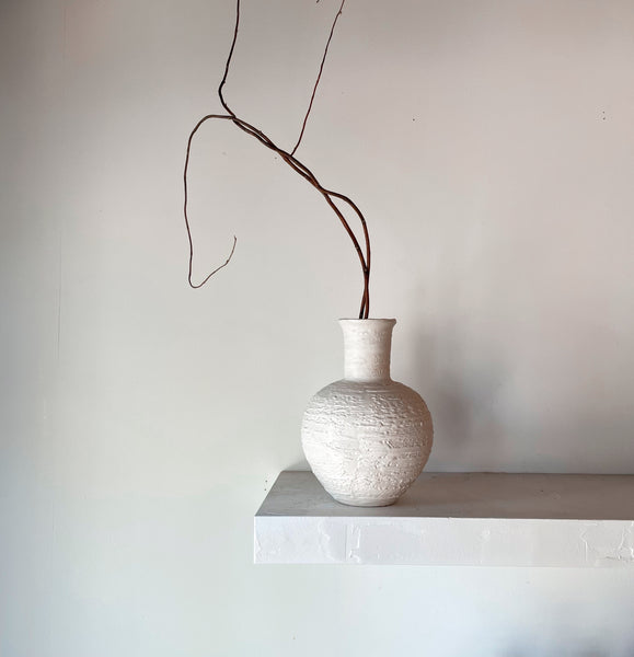 Textured ceramic vase