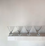 Bubble base martini glasses