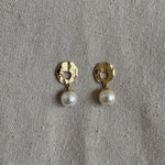 Gold pearl drop earrings