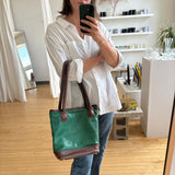 Green leather bag