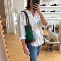 Green leather bag