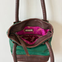 Green leather bag