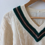 Knit varsity sweater
