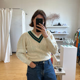 Knit varsity sweater