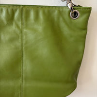 Green leather bag