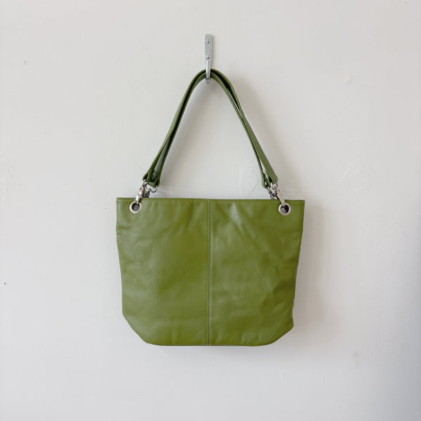 Green leather bag