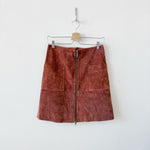 Suede A-Line skirt