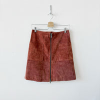 Suede A-Line skirt