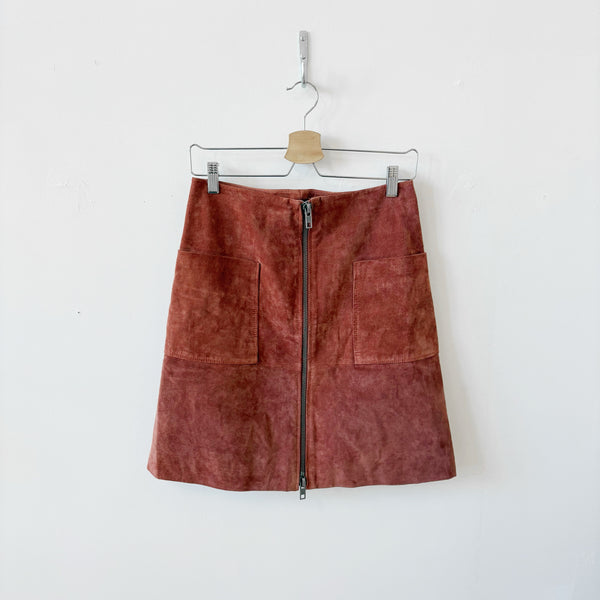 Suede A-Line skirt