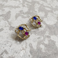 Warped gold earrings