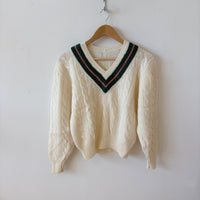 Knit varsity sweater