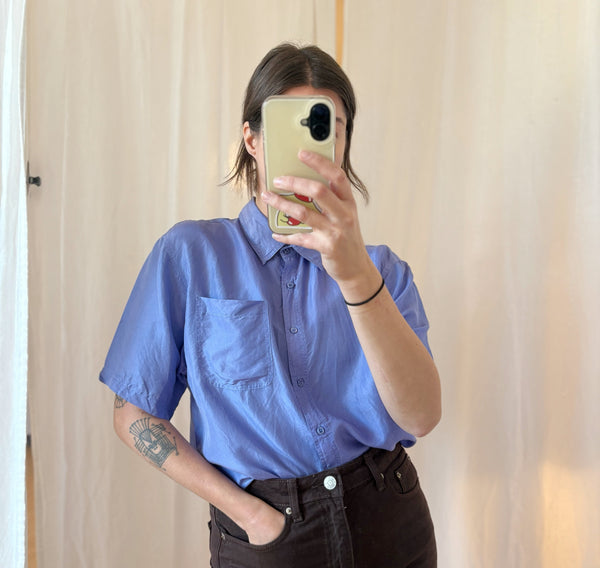 Periwinkle Silk Shirt