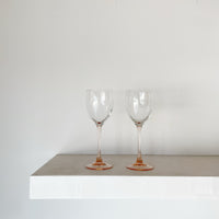 Pink Stem French Wine Glasses