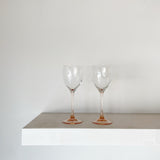 Pink Stem French Wine Glasses