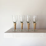 Rattan wine glass set