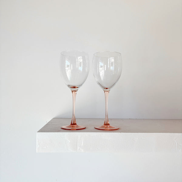 French Pink Wine Glasses