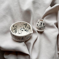 Ceramic matcha bowl + whisk holder
