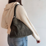 Olive Green Suede Purse