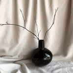 Black glass vase