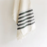 Turkish towel - charcoal stripe