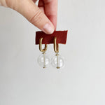 Brass earrings with glass bubbles