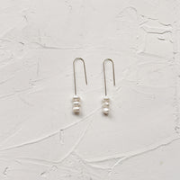 Triple pearl earrings